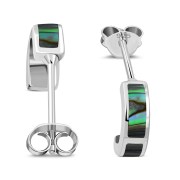 Abalone Shell Stud Silver Earrings - e354